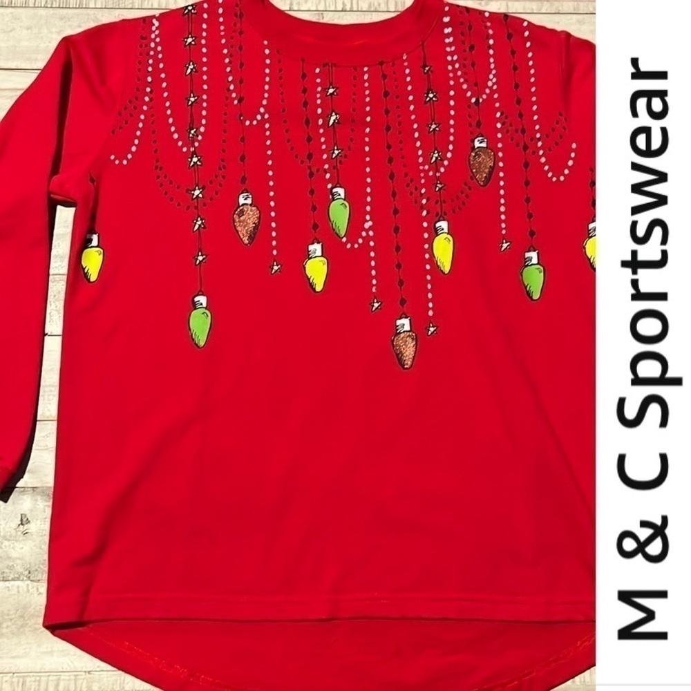 M&C‎ Sportswear Christmas Lights Shirt Top